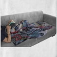 thumbnail image 6 of Art Soft Flannel Fleece Blanket, Fantasy Portrait of a Girl with Floral and Geometric Details Butterflies Color Splashes, Cozy Plush for Indoor and Outdoor Use, 70" x 90", Multicolor, by Ambesonne, 6 of 6