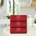 thumbnail image 3 of Dewalls Maisons 3-Pack Large Bath Towels, 100% Cotton 27x54 Inches, Quick Drying, Super Absorbent, Perfect for Daily Use, Bathroom & Hotel - Burgundy Color, 3 of 5
