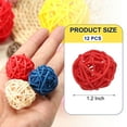 thumbnail image 2 of Uxcell 12 Pcs Wicker Rattan Balls 1.2 Inch Rattan Decorative Balls Vase Fillers for Wedding Party Centerpiece Bowls Home Decoration, Red, 2 of 5