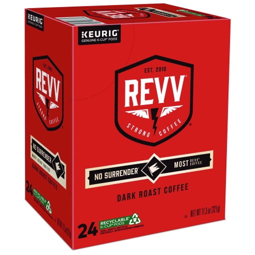 Revv NO SURRENDER K-Cup, Dark Roast, K-Cup, 24/Box, Each