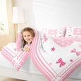 thumbnail image 3 of Manfei Cartoon Bow Tie Letter Monogrammed B Twin Bedding Sets 7-Piece for Kids Girls,Kawaii Princess Bowknot Bedding Comforter Set for Teens Female,Pink Reversible,Luxury Bedroom Decor, 3 of 7