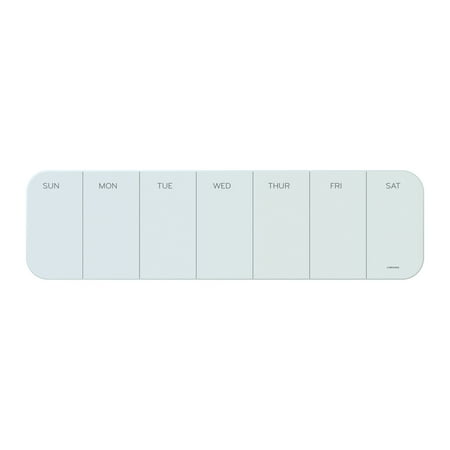 UPC: 0817894023424 | U Brands Magnetic Cubicle/Wall Glass Dry-Erase Weekly Calendar Board  20 X 5.5 Inches  White Frosted Surface  Frameless (2342U00-01)