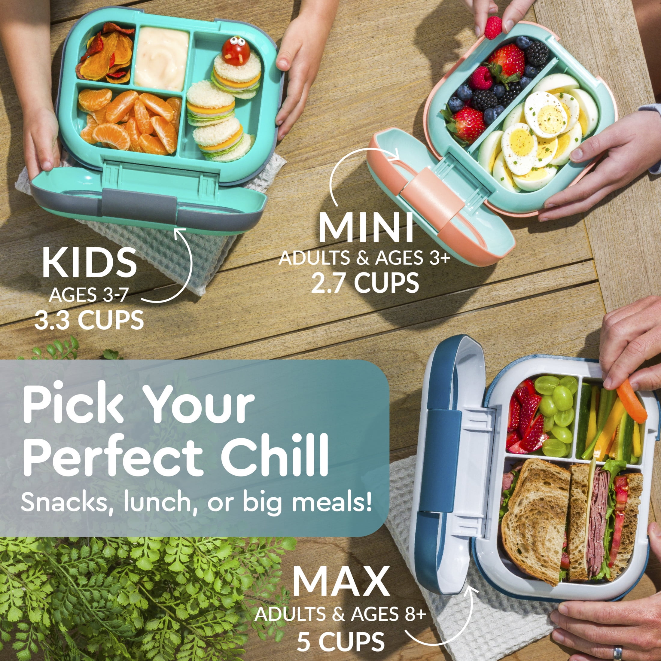 Bentgo Chill Kids Leak-Proof Lunch Box - 4-Compartment Bento Box with Built-In Ice Pack, 3.3 Cup Capacity, PFAS & BPA-Free, Microwave & Dishwasher Safe, Ideal Size for Ages 3 to 7 (Truly Teal)