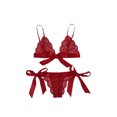 thumbnail image 1 of VISgogo Conjunto de Lencería para Mujer, Sujetador de Encaje Sexy y Panty con Lazo Lateral Traje de Dos Piezas para Noches de Boda Luna de Miel VISgogo moda, 1 of 3