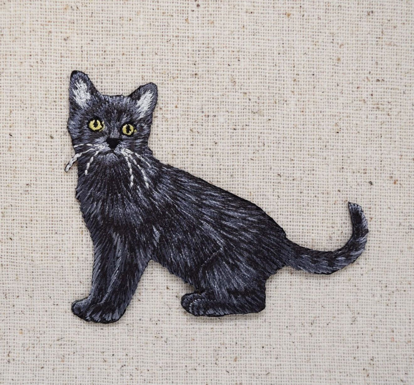 Black Cat Society Iron On Embroidered Patch Cute Kitten Love