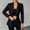 Black, variant on Women's Notched Lapel Two Button Fitted Blazer Jacket, Long Sleeve Solid Open Front Tailored Suit Coat with Side Pockets for 2026 Spring Fall Business Daily Layering