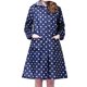 thumbnail image 1 of Poncho impermeable largo con capucha y lunares de moda portátil reutilizable para mujer y niña con bolsillos delanteros Sweethay JJ14384-01, 1 of 6