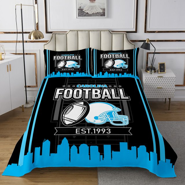 Erosebridal Rugby Coverlet Set King for Boys,Stripes Sport Bedding Set,Football Gaming Decor,3-Piece