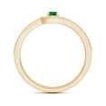 thumbnail image 2 of Angara Natural 0.12 Ct. Emerald with Diamond Solitaire Ring in 14K Yellow Gold for Women (Ring Size: 3.5), 2 of 8