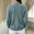 thumbnail image 5 of Women's Mock Neck Knit Sweater, Lightweight Basic Long Sleeve Pullover Tops for Fall Winter Daily Wear M, 5 of 6