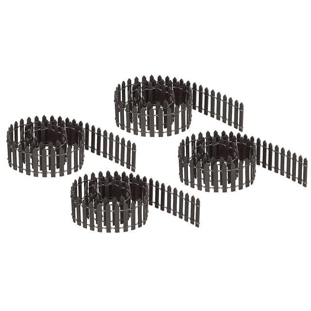 Unique Bargains Miniature Garden Fence, 35 Inch Long Decorative Picket Fence, Coffee Color 4Pack