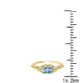 thumbnail image 5 of Aonejewelry 1.00 Carat Blue-Topaz Gemstone and Halo Diamond Ring in 10K Solid Rose, White & Yellow Gold, 5 of 8