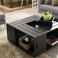 thumbnail image 4 of Bowery Hill Table Basse Carrée Moderne en Bois à 4 Tablettes, Couleur Espresso, 4 of 7