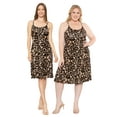 thumbnail image 2 of Stretch Is Comfort Women's Tank Camisole Flowy Midi Dress Brown Leopard 2X, 2 of 3