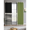 thumbnail image 2 of Sage Green Black Sheer Curtains 84 Inch Length 2 Panels Set for Living Room/Bedroom, Farmhouse Striped Modern Abstract Art Kitchen Curtains Grommet Semi-Sheer Curtains Window Treatments 42"x84"x2, 2 of 7