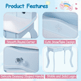 thumbnail image 6 of BRINJOY Kids Vanity Set with 2-in-1 Wooden Makeup Table and Stool Table Set, Blue, 6 of 9