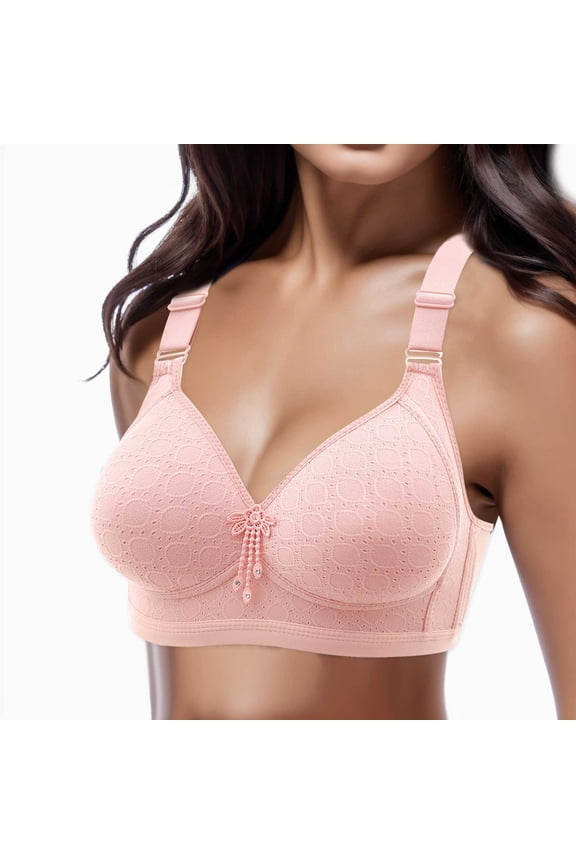 Women's Large Chest Thin Cup No Steel Ring Comfortable Gathering Bra Side Fold Side Adjustment Beauty Back Underwear Staples Bra Comfy Maternity Bra Women Bra 36c Low Back Bras for Women Bras
