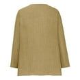 thumbnail image 5 of Up to 65% off Womens Plus Size $5 Women's V-Neck Blouse Tops Long Sleeve Loose Blouse Tops Button Cotton and Linen Shirts, Khaki S, 5 of 6