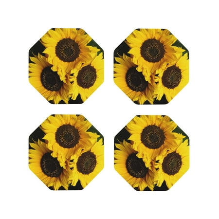 

Matuu Japanese Were Blossoming for Cup Coasters Set of 4 Leather Coasters Desk Coasters for Office Measures 4” x 4”-Octagon