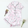 thumbnail image 3 of MAIHAN Pajamas for Women Set 2 Piece Short Sleeve Sleepwear Home Clothing Set Button Down Shirt Pajama Set, 3 of 8