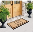 thumbnail image 6 of A1 Home Collections Rubber & Coir Mat, Heavy Duty, Extra Large, Front Door Mat 24"X48", Black/Beige Doormat Monogrammed P, 6 of 7