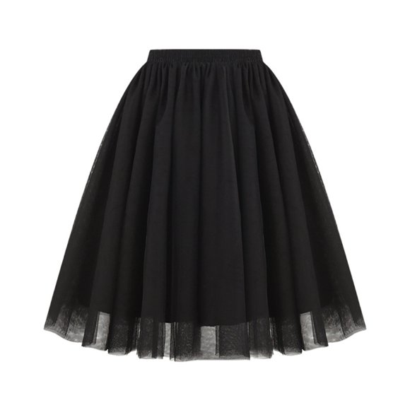 2025 Waist Pleated Mesh Skirt Midi Skirt Soft Drape Mid Length Slip Skirt Large Size A Womens Skirts Line