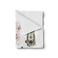 thumbnail image 2 of Farm Animal Soft Flannel Fleece Throw Blanket, Boar Piglet Graphic of Breeds of Pig in Watercolor Effect, Cozy Plush for Indoor and Outdoor Use, 50" x 60", Multicolor, by Ambesonne, 2 of 5