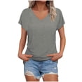 thumbnail image 7 of Aboser Workout Tops for Women Short Sleeve Quick Dry T Shirt Breathable Thin V Neck Shirts Gym Yoga Running Basic Tees Cozy Soft Athletic Top, 7 of 7