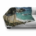 thumbnail image 3 of Big Sur Soft Flannel Fleece Throw Blanket, Pfeiffer State Park in USA Tropic Coastal View Aerial Look Ocean and Beach, Cozy Plush for Indoor and Outdoor Use, 50" x 70", Multicolor, by Ambesonne, 3 of 6