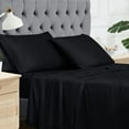 thumbnail image 2 of Queen Size Sheets Set, 100% Bamboo Cooling Bed Sheets Deep Pocket, Silky Soft and Breathable, 4 Piece 1 Fitted Sheet with 16 Inches, 1 Flat Sheet, 2 Pillowcases (Black, Queen), 2 of 5