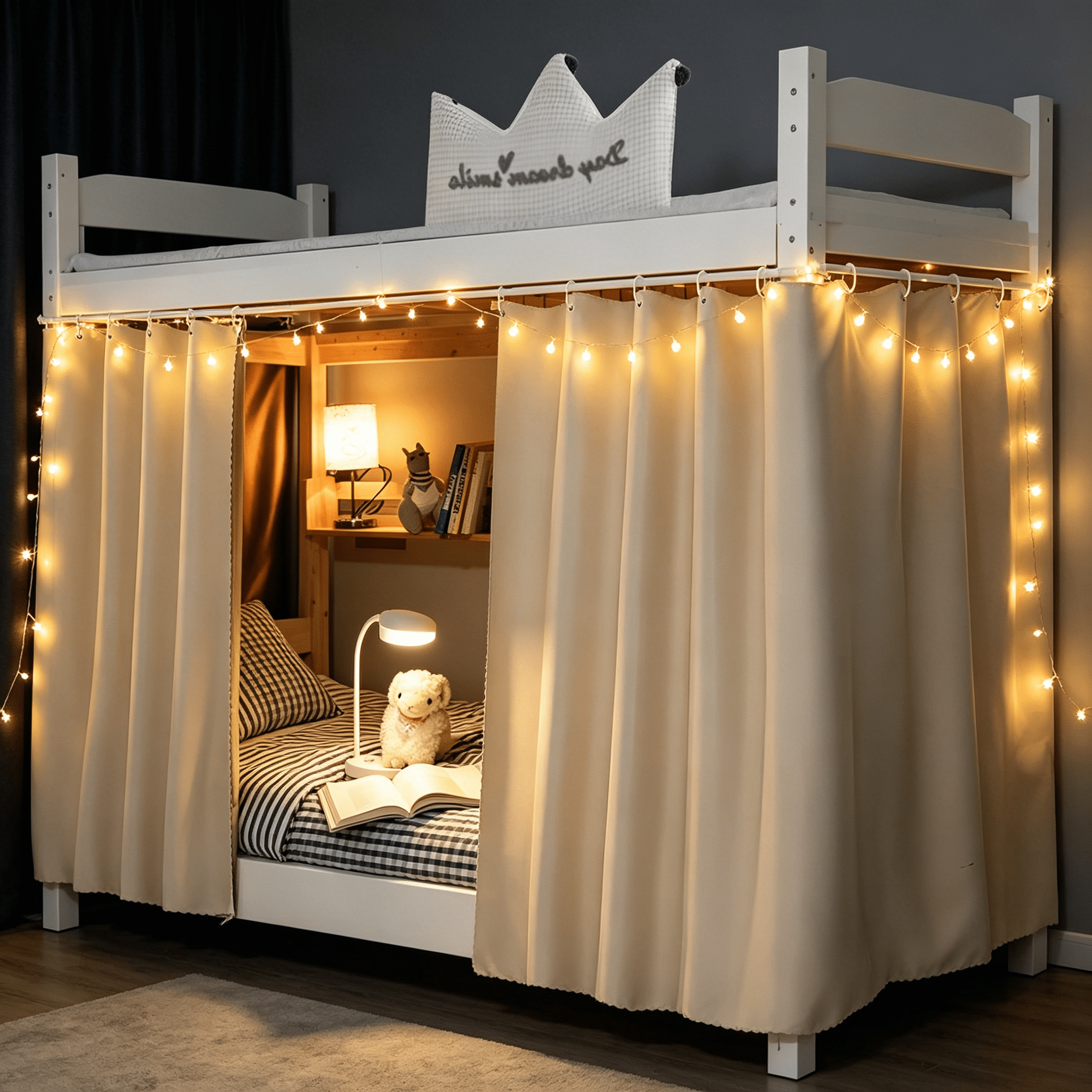 AUQ 2026 New Dorm Home Bunk Nets Bed Curtains Cloth Bed Canopy Blackout College Students Shading Nets Breathable Single Sleeper for Dorm,Bedroom,Hostel,Student Room Canopy Bed Curtains