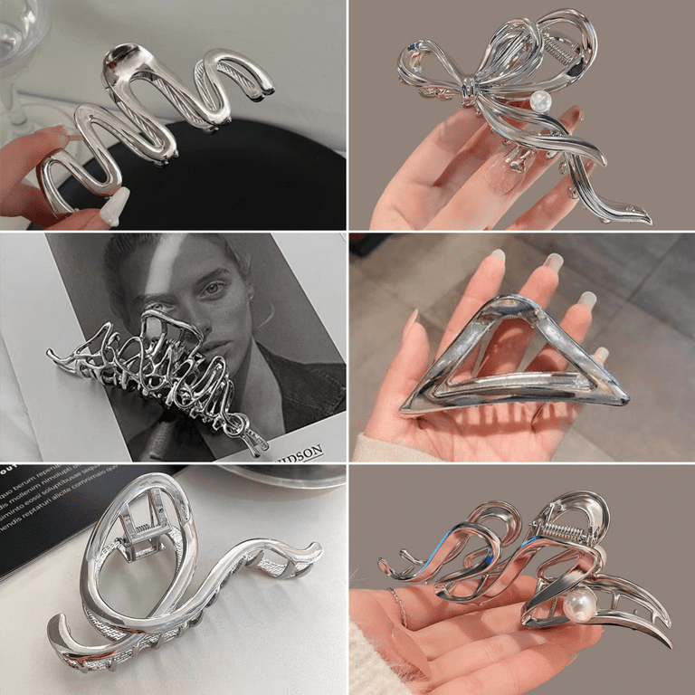 Elegant Silver Hair Clip Set Amazon.com : Music Note Metal Hair Claw Clips for Women  main image 4