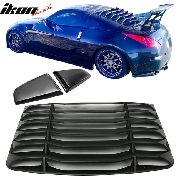 Compatible With 0308 Nissan 350Z IKON Style Rear Window Louver w/ Side