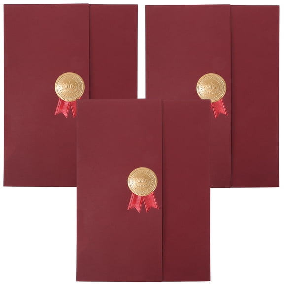 Masteelf Dark Red Certificate Cover Diplomas and Decorative Use in Home Office 3pcs