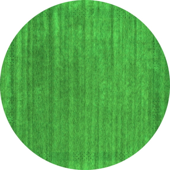 Ahgly Company Indoor Round Abstract Green Contemporary Area Rugs, 3' Round