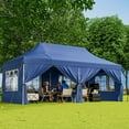 thumbnail image 2 of Gymax 10 x 20 FT Canopy w/ 6 Detachable Sidewalls Carrying Bag UPF50+ Sun Protection Blue, 2 of 10