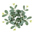 thumbnail image 5 of deevoka Eucalyptus Leaves Wreath Artificial Floral Candle Rings Ornament Pillar Candle White, 5 of 9
