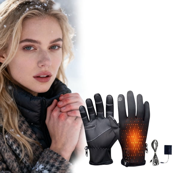 Heated Gloves for Men Women Electric Rechargeable Windproof Thin Ski hand warmer with Touchscreen & 3 Heating Levels for Winter Outdoor Work Fishing Hiking Camping Driving