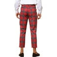 thumbnail image 3 of Lars Amadeus Plaid Dress Pants for Men's Ankle Length Checked Business Trousers, 3 of 4