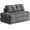 Dark Gray, variant on Senfot Double Size Tufted Fold Out Sofa Bed 10mm Spacing Thick Corduroy High Density Polyurethane Foam Multi Purpose Indoor Convertible Sofa Black