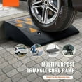 thumbnail image 3 of Rubber Curb Ramp 6" Rise - Heavy Duty Driveway Ramp for Cars, Wheelchairs, Bikes & Trucks - 14.6" Wide, 19.3" Long, 15 Ton Capacity, 3 of 8