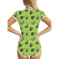 thumbnail image 1 of Mialoley Combinaison Aguichant Slim pour Femmes, Adultes Imprimé Dessin Animé Manches Courtes Col Rond Taille Haute, 1 of 6