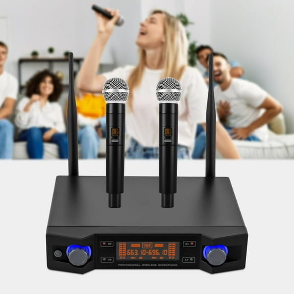 Professional Dual Wireless Microphone System for Karaoke Home KTV Big Party