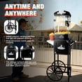 thumbnail image 3 of 10oz Popcorn Machine with Cart, Vintage Style Popcorn Maker with Stainless Steel Kettle, Storage Cabinet & Wheels for Home, Parties, Concessions-Black, 3 of 5