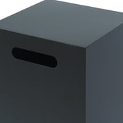 Reign Outdoor Rectangular Iron Gas Fire Pit , Dark Grey