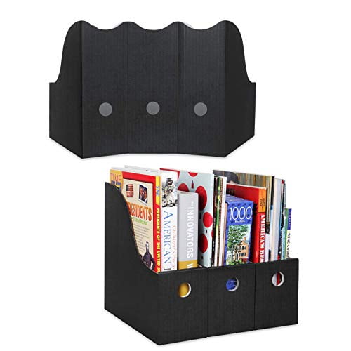 Dunwell Black Magazine File Holders (Set of 12), Sturdy Cardboard