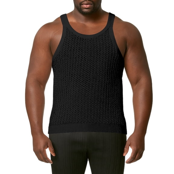 Nafuu Men T Shirts Solid Color Crew Neck Sleeveless For Summer Casual Wear Lightweight Breathable Comfortable Fit Gym Workout Tank Top Trendy Vacation T Shirts For Man