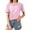 Pink, variant on Giftesty Blouses for Women Dressy Casual Women's Baseball Sport Printed T-shirt with Round Neck and Short Sleeved Top