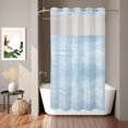 thumbnail image 2 of No Hook Shower Curtain, Sky Blue Shower Curtains for Bathroom with See Through Top Window, Vintage Solid Color Modern Minimalist Distressed Waterproof & Washable Bath Curtain Narrow 54"x78", 2 of 9