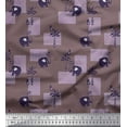 thumbnail image 1 of Soimoi Poly Crepe Fabric Bird,Coconut Tree & Elephant Kids Print Sewing Fabric Yard 42 Inch Wide, 1 of 3
